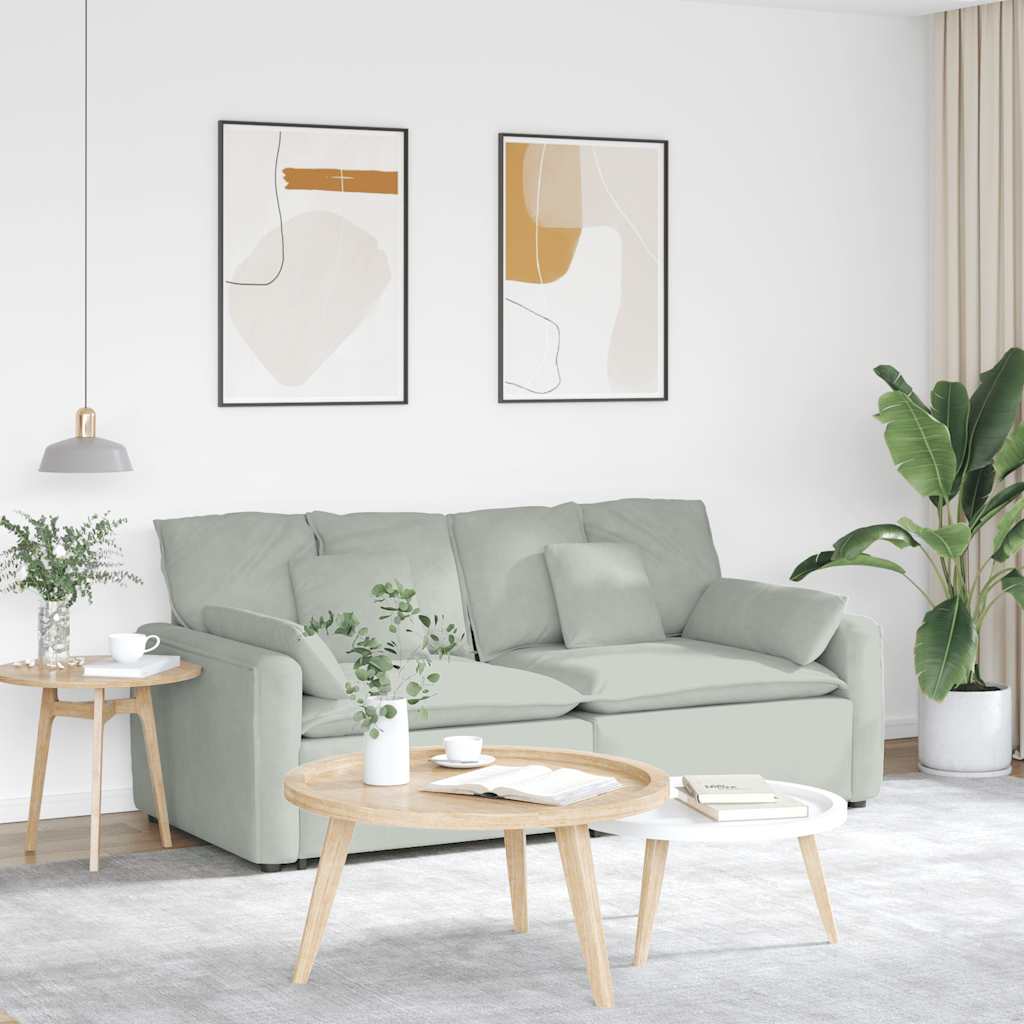 Canapé modulable avec coussins gris clair - XIOS