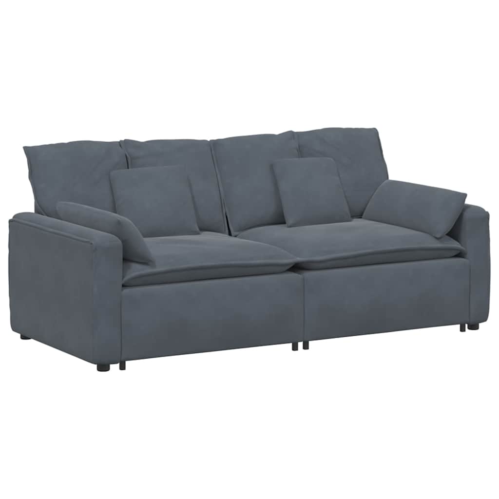 Canapé modulaire avec coussins gris foncé - XIOS