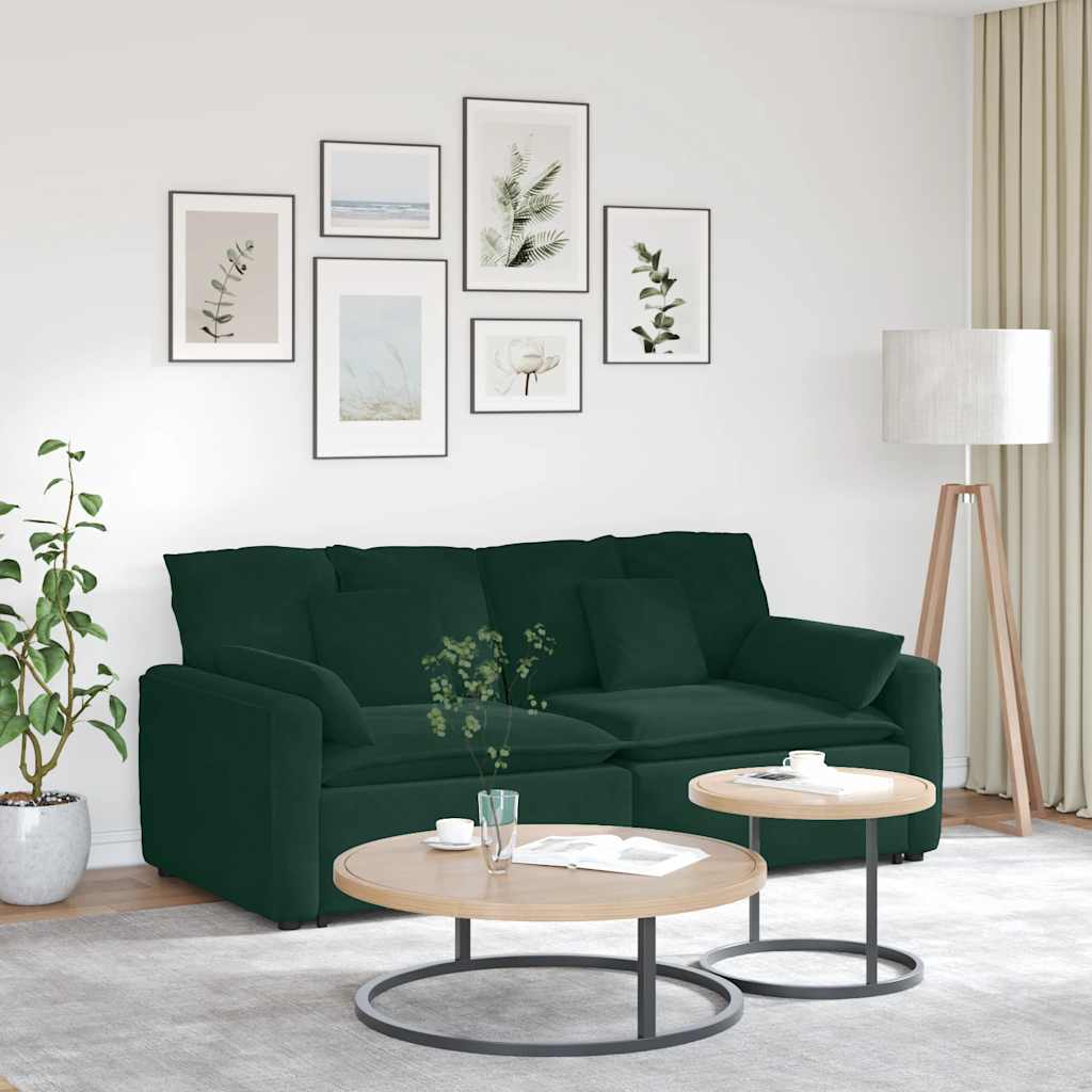 Canapé modulable avec coussins vert foncé - XIOS