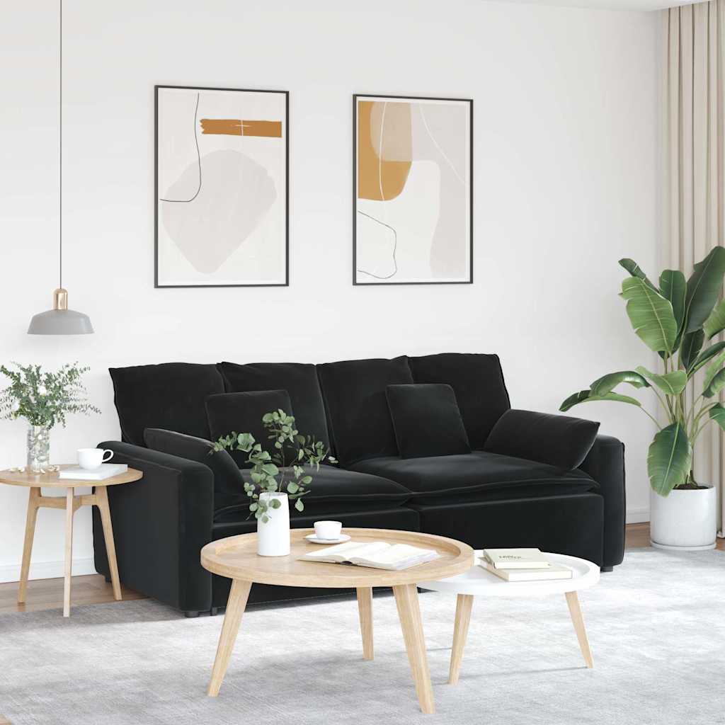 Canapé modulable avec coussins noirs - XIOS