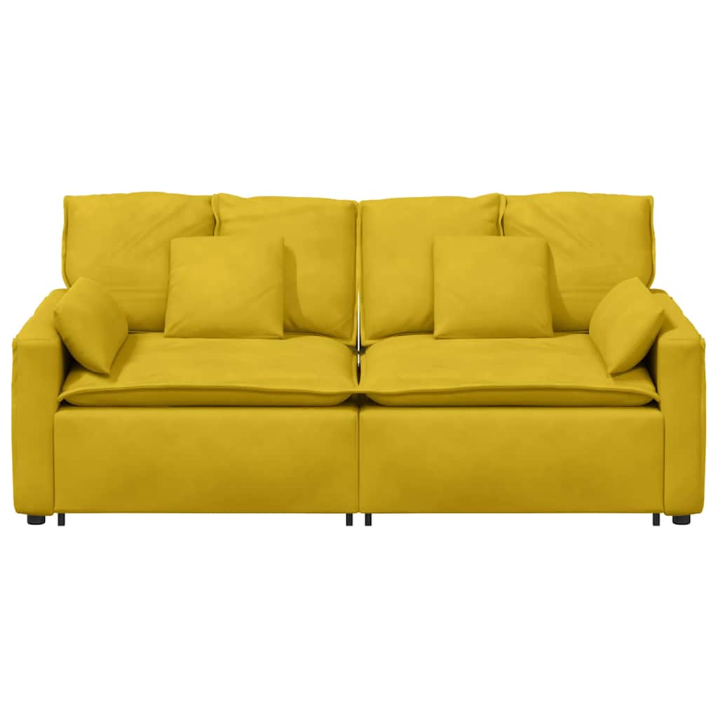 Canapé modulable avec coussins jaunes - XIOS