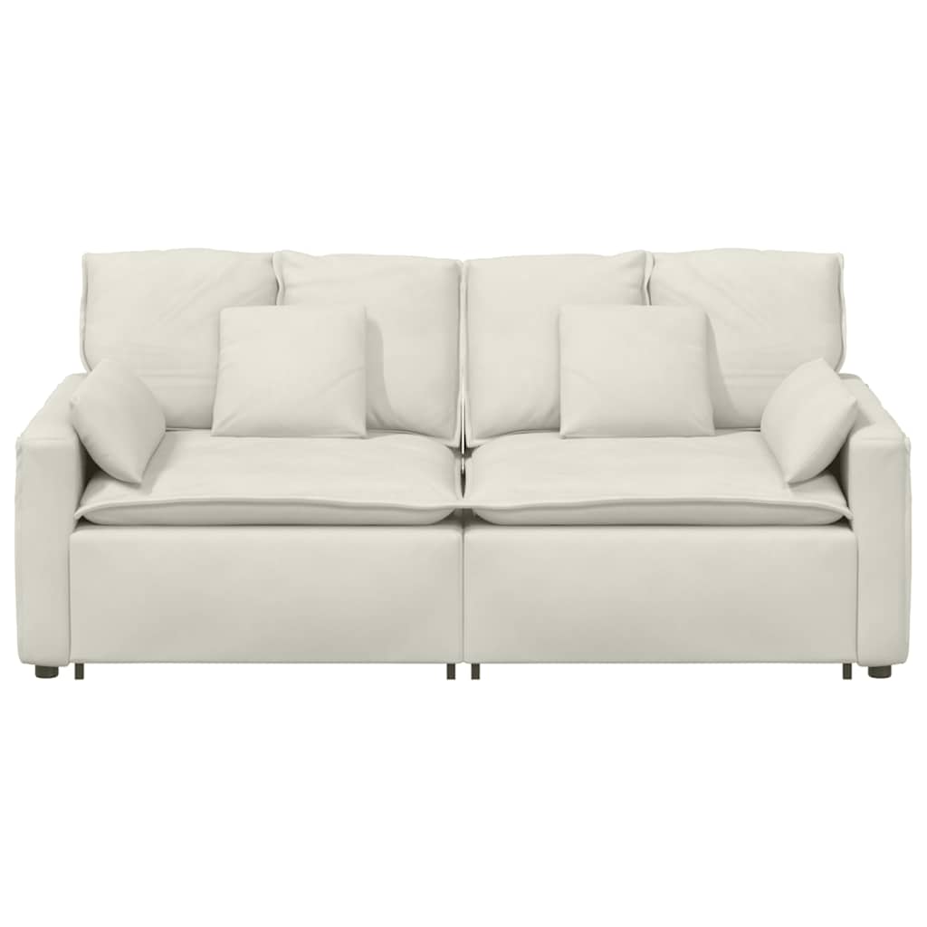 Canapé modulable avec coussins couleur crème - XIOS