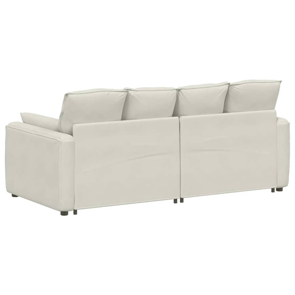 Canapé modulable avec coussins couleur crème - XIOS