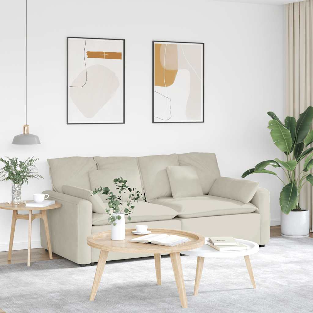Canapé modulable avec coussins couleur crème - XIOS