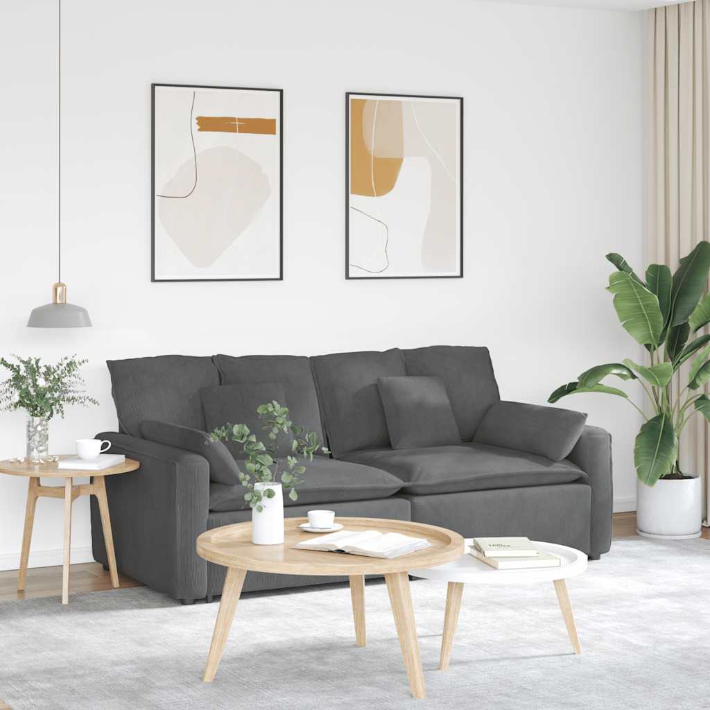 Canapé modulable avec coussins gris foncé - XIOS