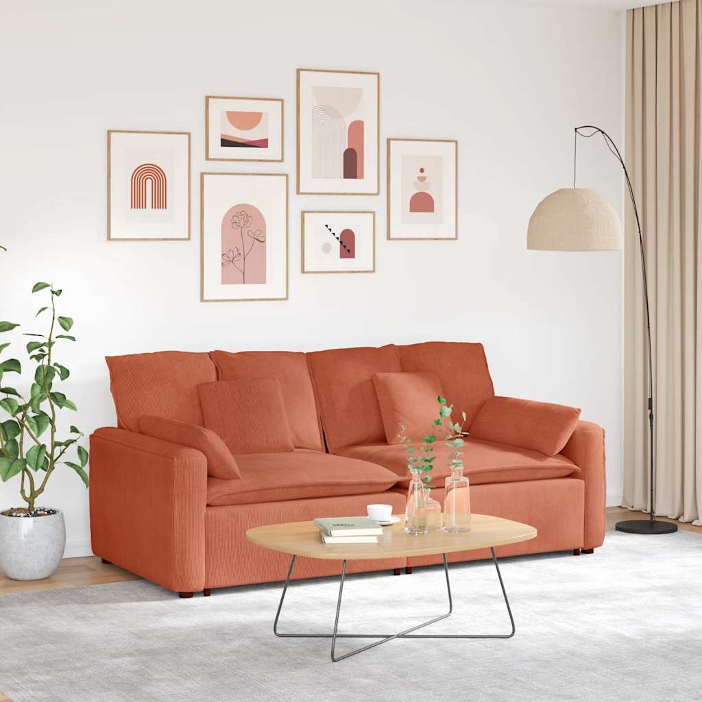 Canapé modulable avec coussins rouge-orange - XIOS