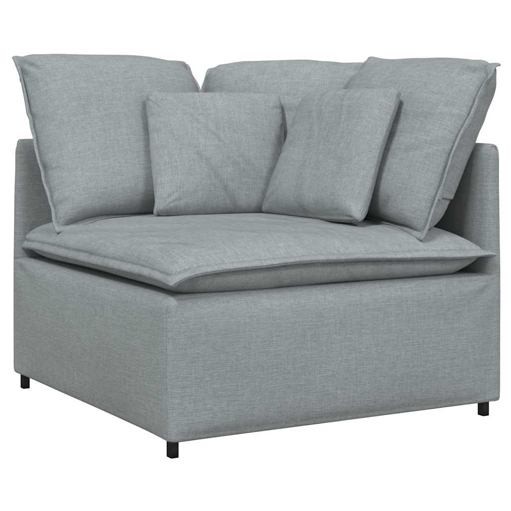 Canapé modulable avec coussins en tissu gris clair - XIOS