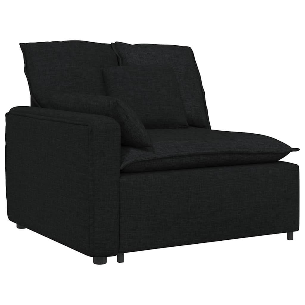 Canapé modulable avec coussins en tissu noir - XIOS