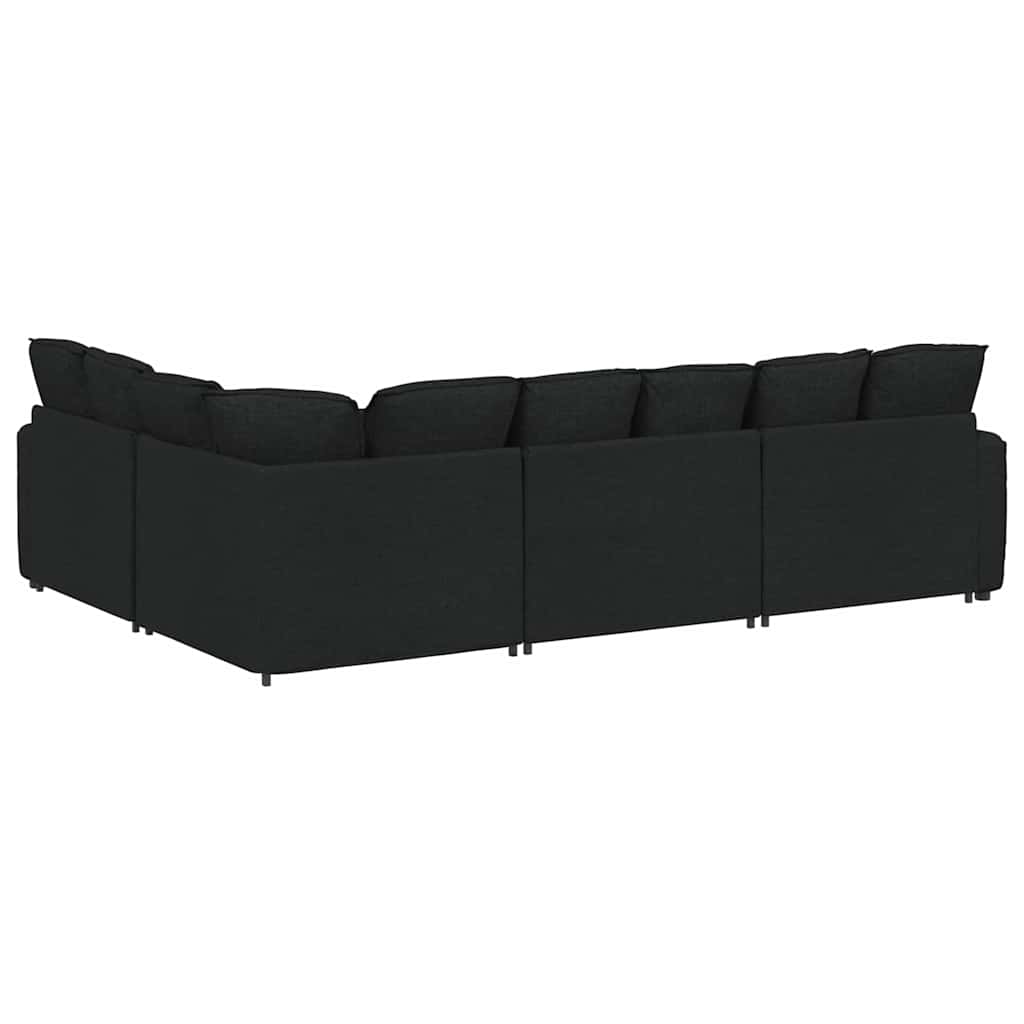 Canapé modulable avec coussins en tissu noir - XIOS