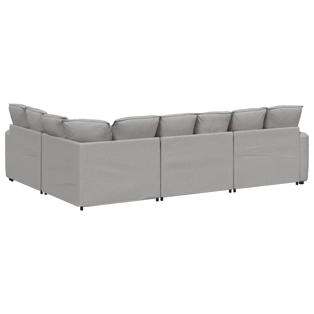 Canapé modulable avec coussins en tissu gris nuage - XIOS