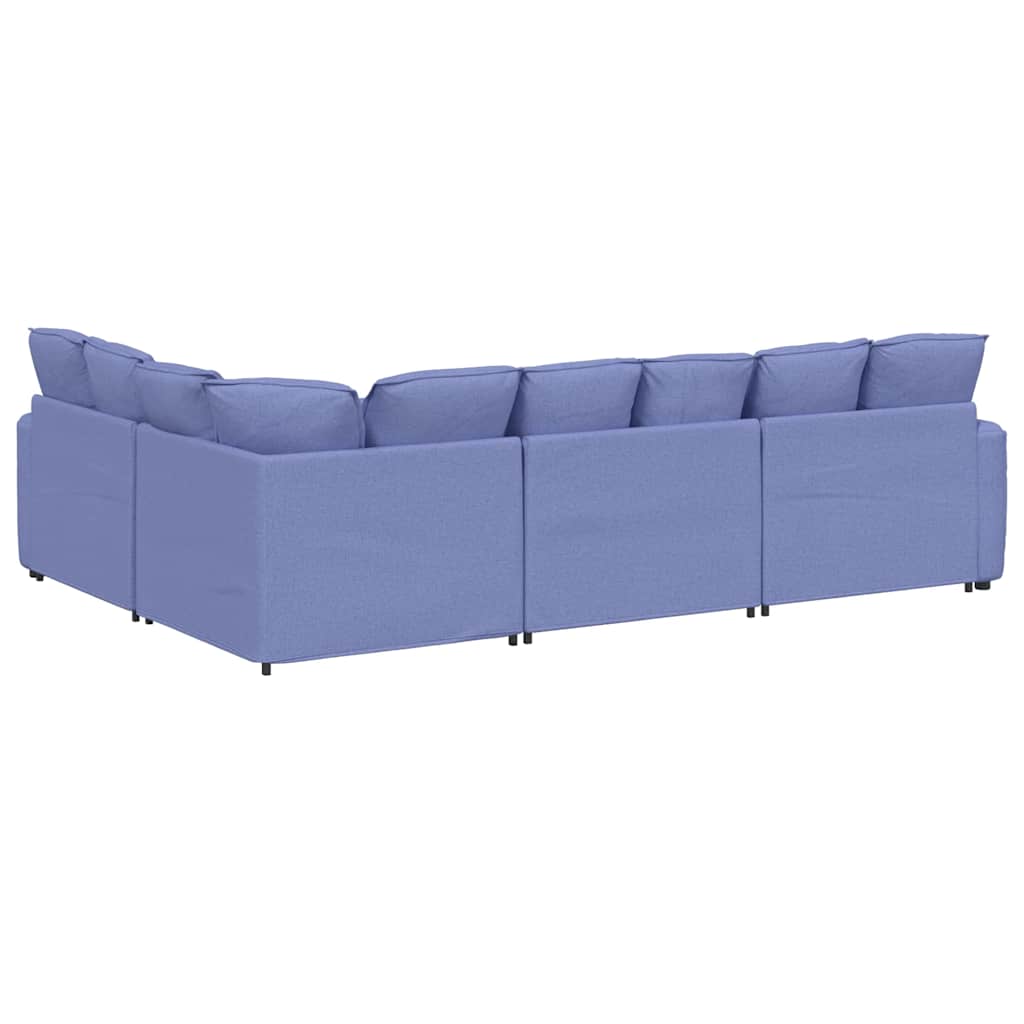 Canapé modulable avec coussins en tissu bleu jean - XIOS
