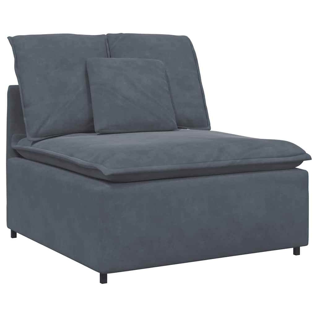 Canapé modulaire avec coussins en velours gris foncé - XIOS