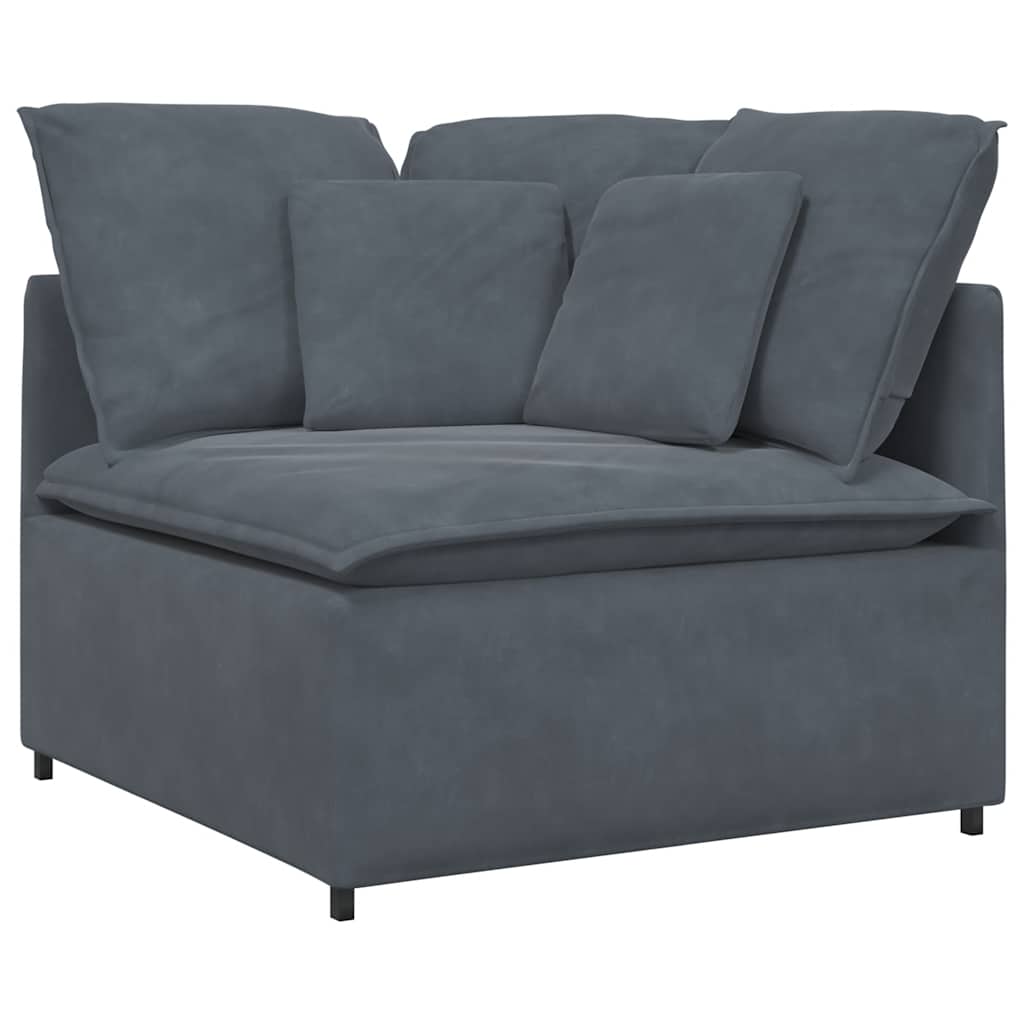 Canapé modulaire avec coussins en velours gris foncé - XIOS