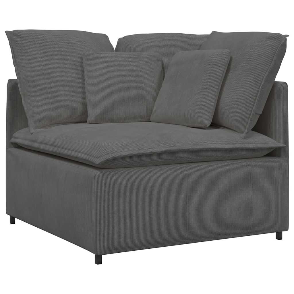 Canapé modulable avec coussins velours côtelé gris foncé - XIOS