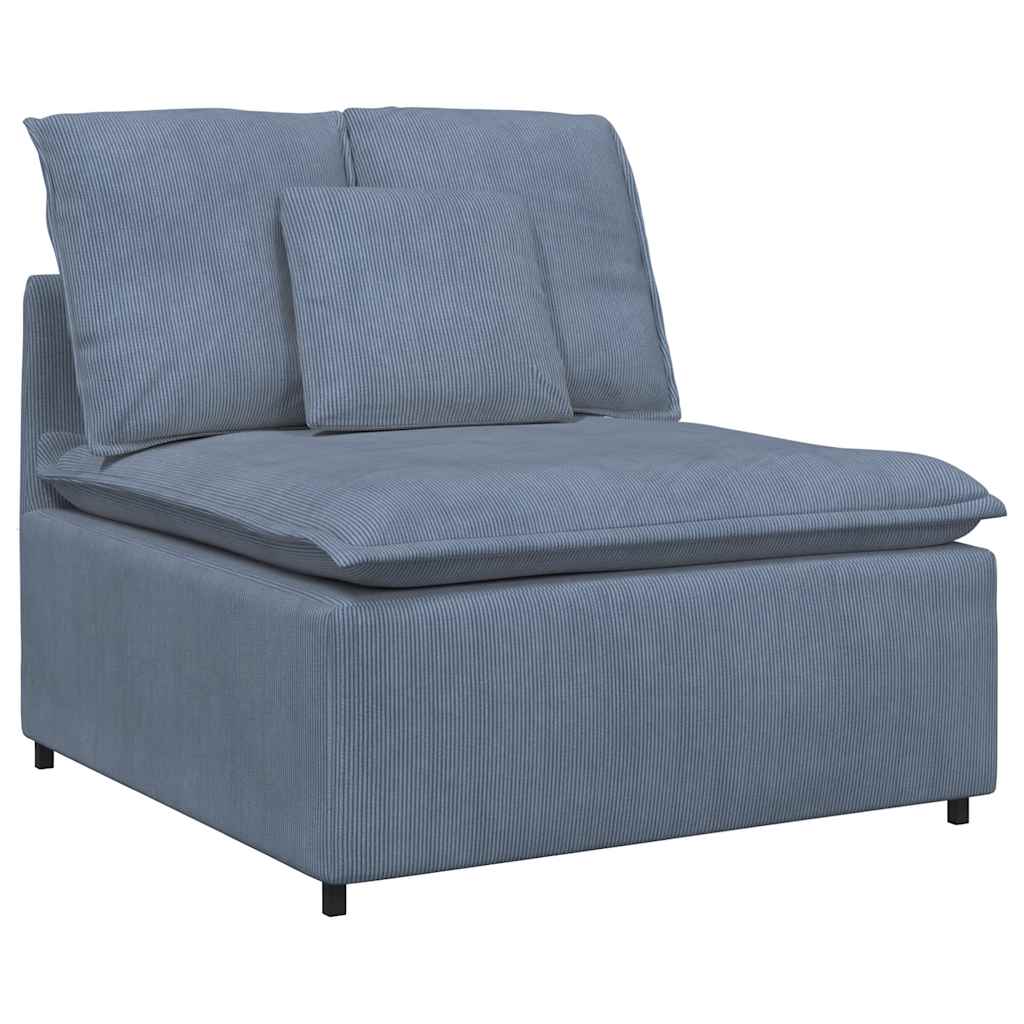 Canapé modulable avec coussins velours côtelé bleu - XIOS