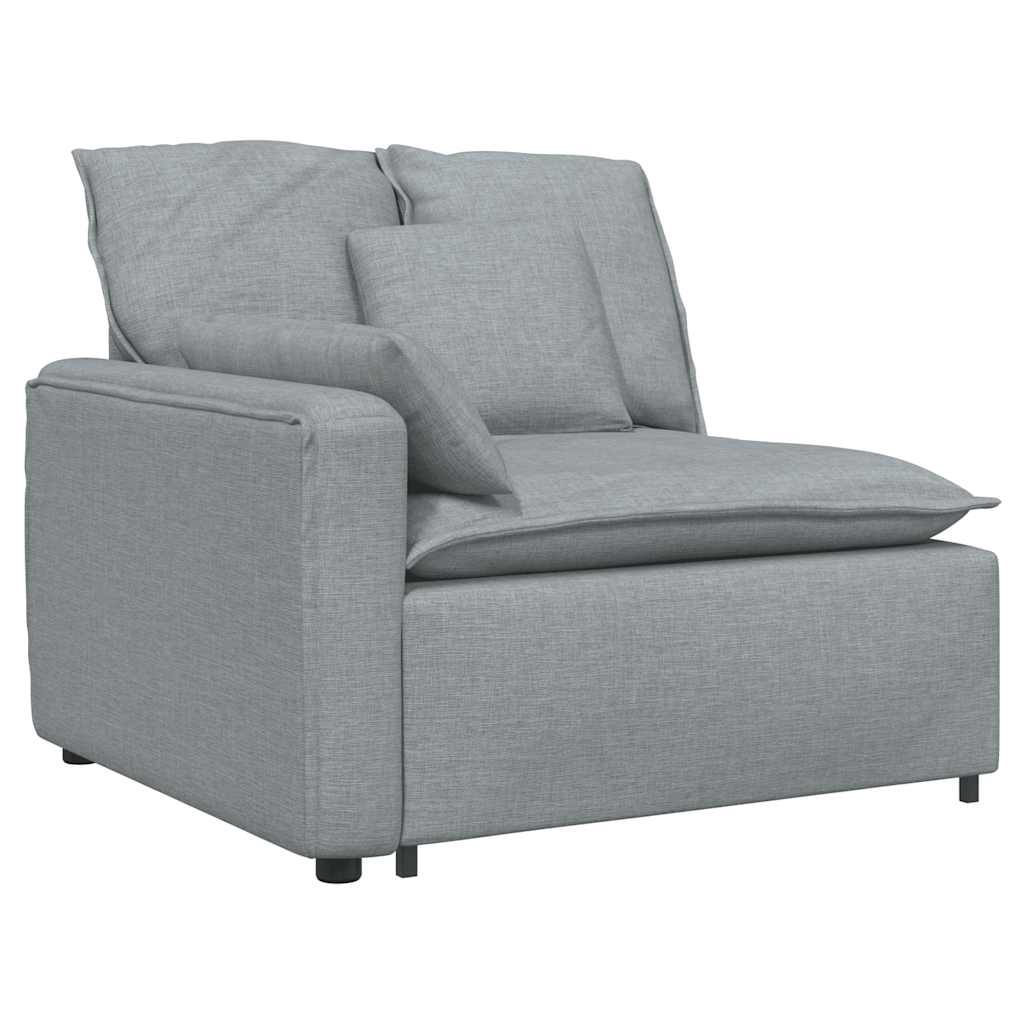 Canapé modulable avec repose-pieds et coussins en tissu gris clair - XIOS