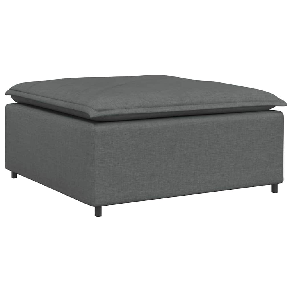 Canapé modulable avec repose-pieds et coussins en tissu gris foncé - XIOS