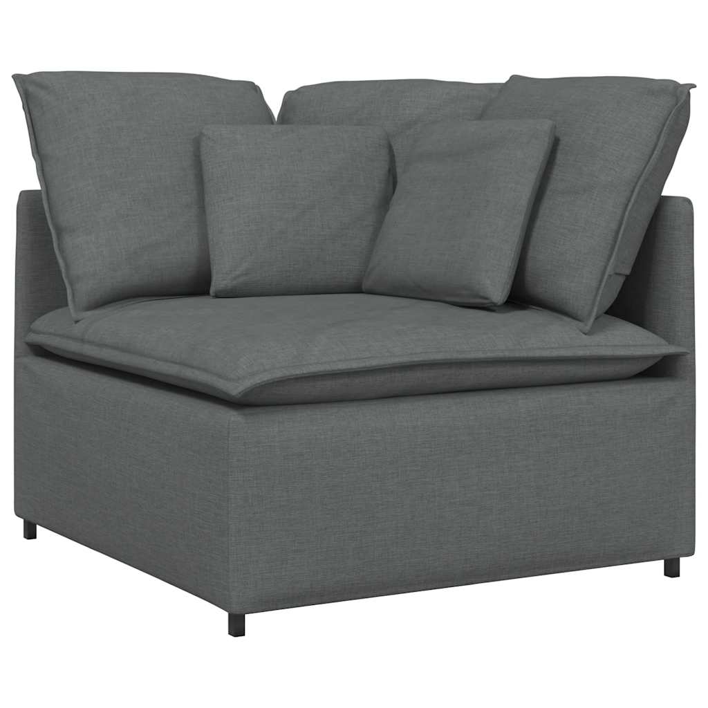 Canapé modulaire avec coussins en tissu gris foncé - XIOS