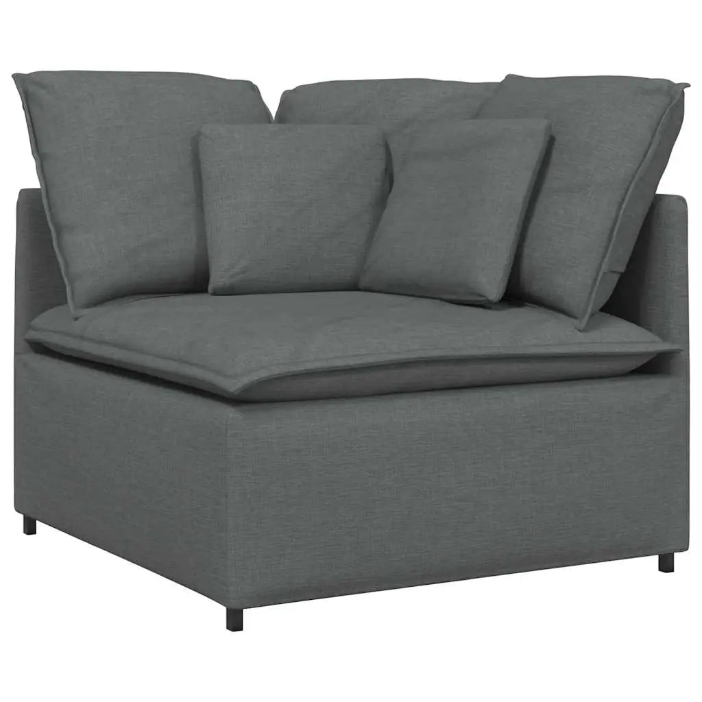 Canapé modulaire avec coussins en tissu gris foncé - XIOS