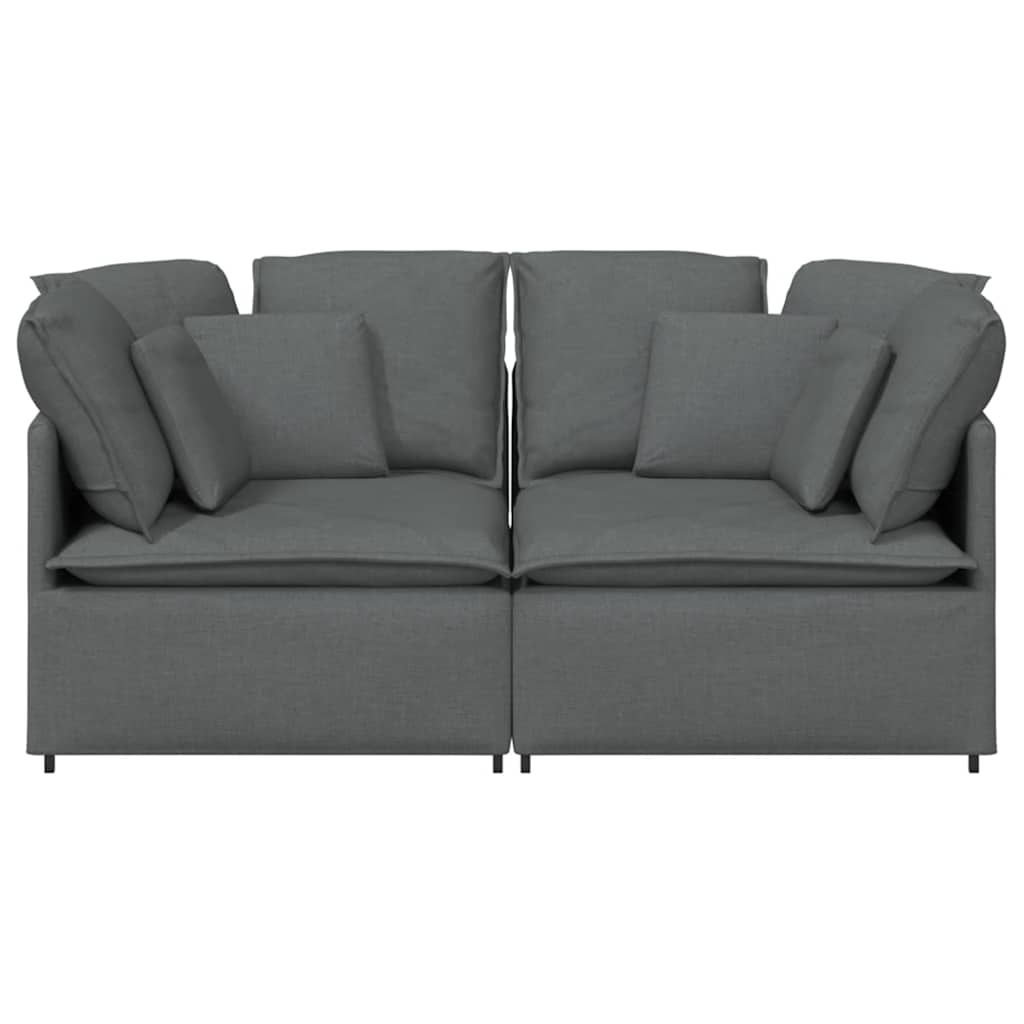 Canapé modulaire avec coussins en tissu gris foncé - XIOS