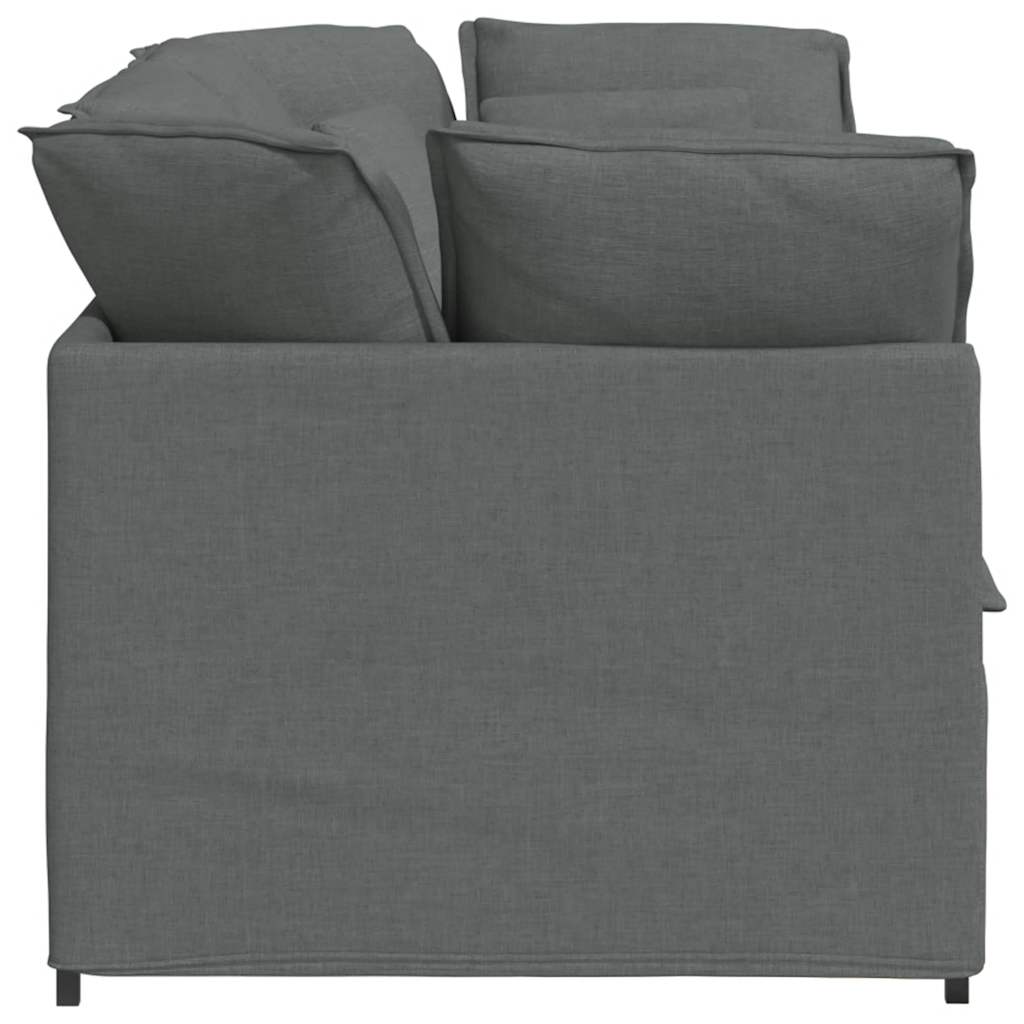 Canapé modulaire avec coussins en tissu gris foncé - XIOS