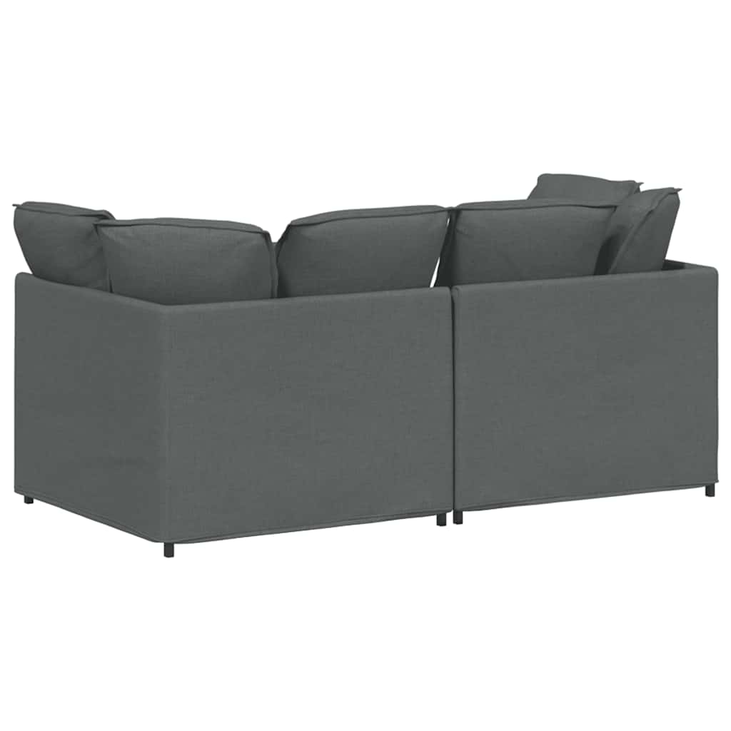 Canapé modulaire avec coussins en tissu gris foncé - XIOS