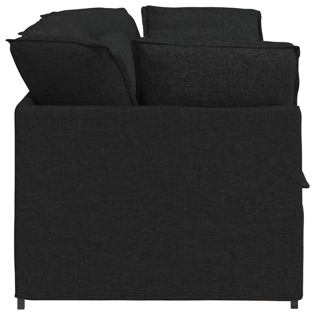 Canapé modulable avec coussins en tissu noir - XIOS