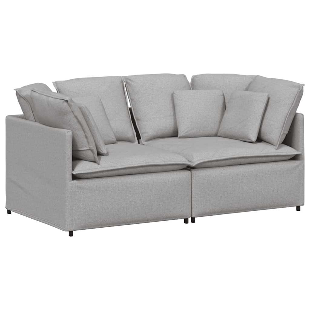 Canapé modulable avec coussins en tissu gris nuage - XIOS