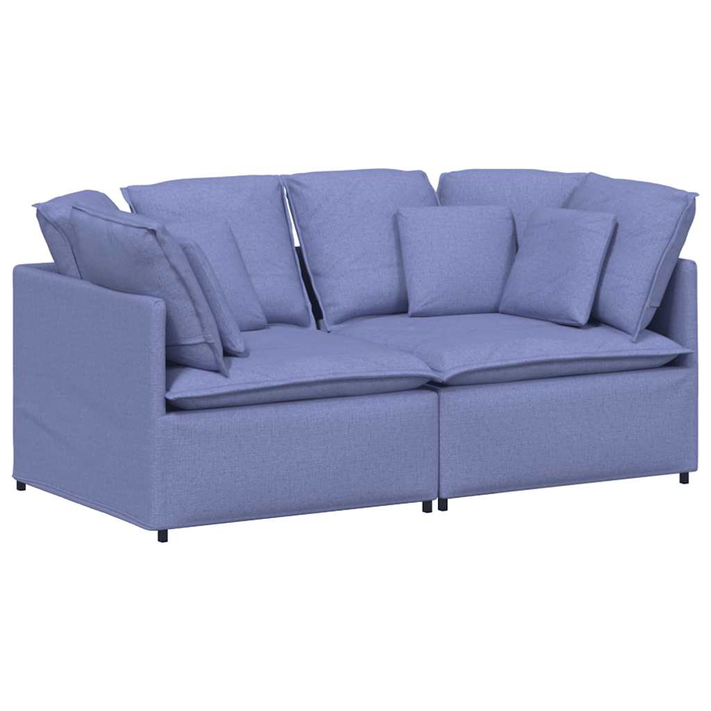 Canapé modulable avec coussins en tissu bleu jean - XIOS