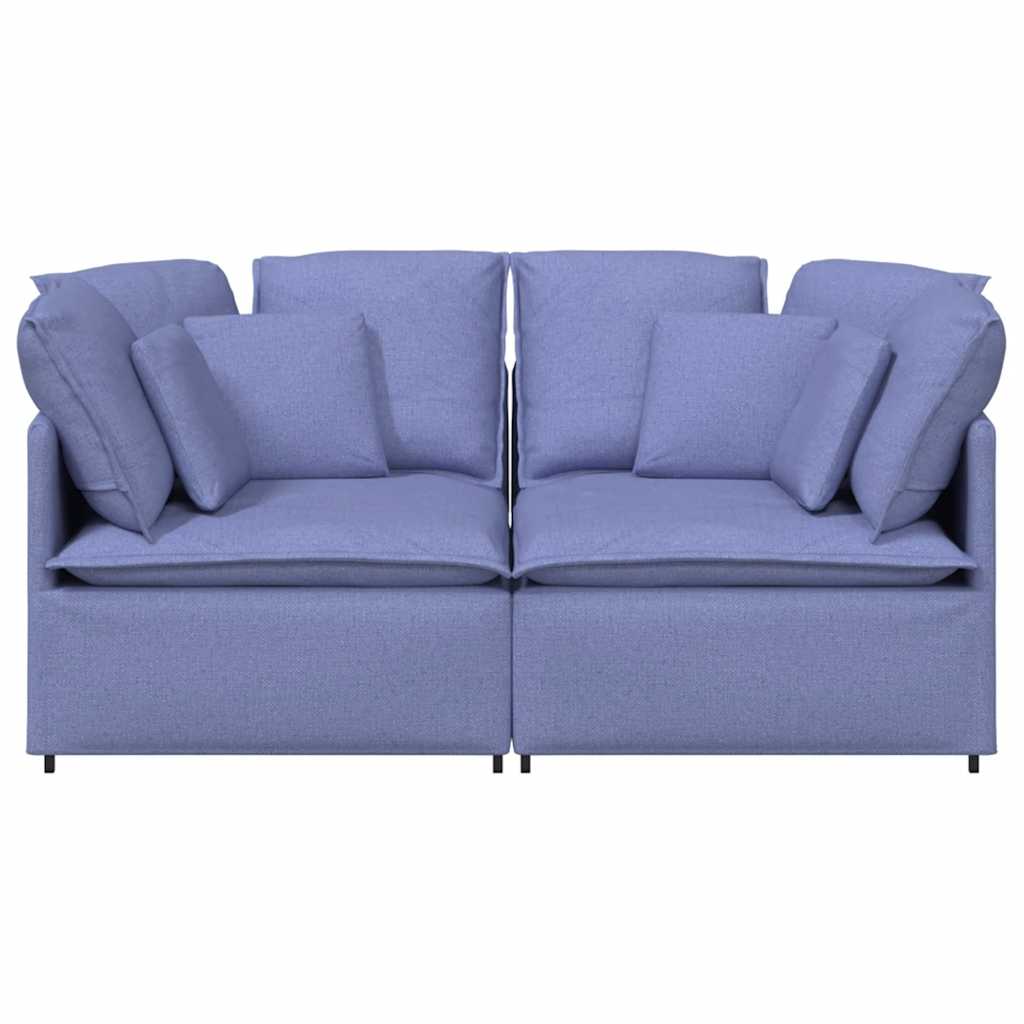 Canapé modulable avec coussins en tissu bleu jean - XIOS