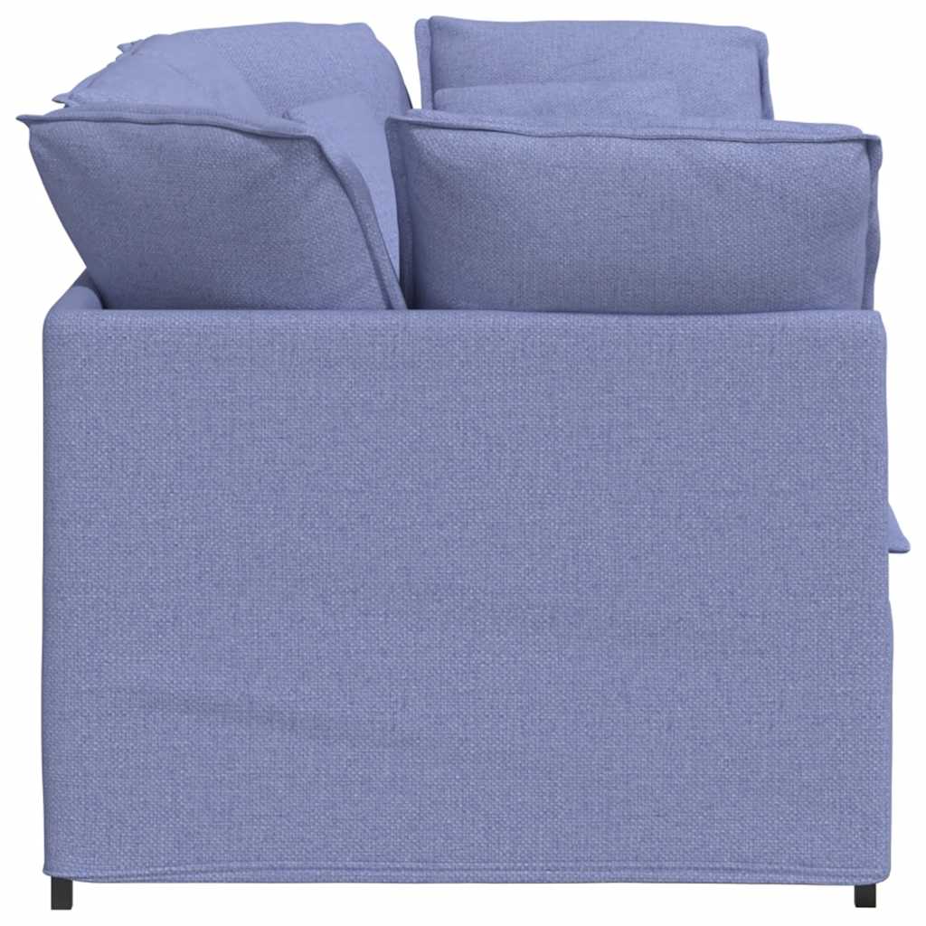 Canapé modulable avec coussins en tissu bleu jean - XIOS