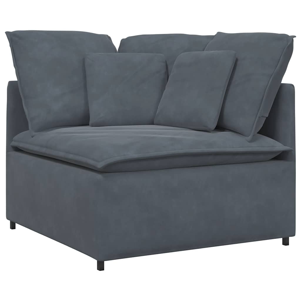 Canapé modulaire avec coussins en velours gris foncé - XIOS