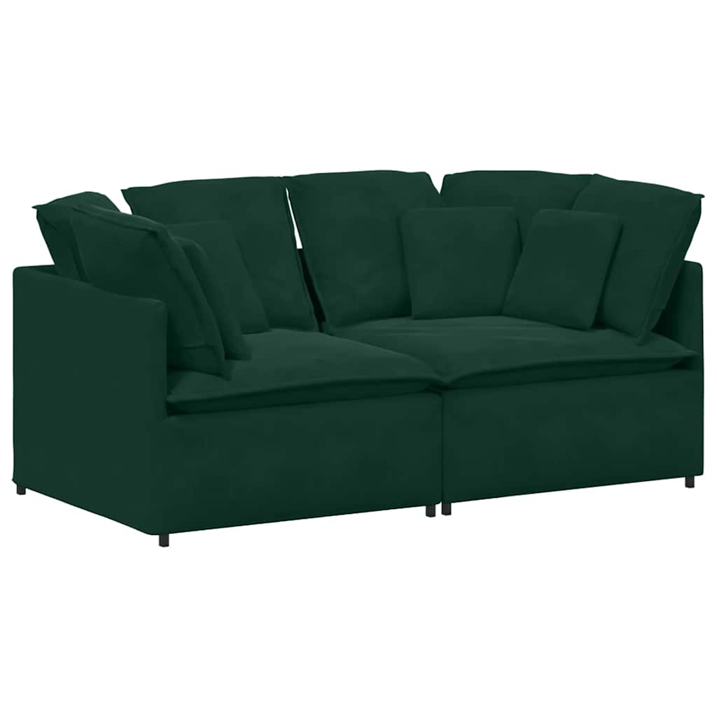 Canapé modulable avec coussins velours vert foncé - XIOS