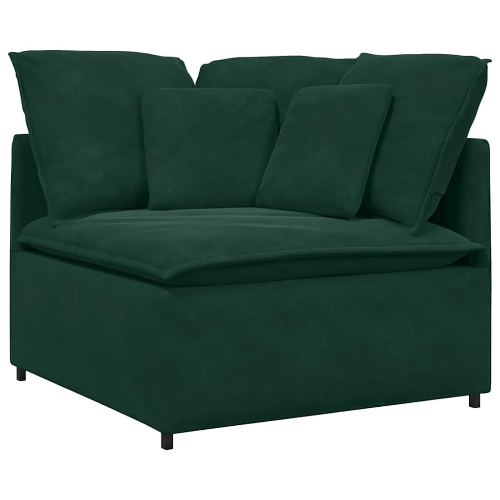 Canapé modulable avec coussins velours vert foncé - XIOS