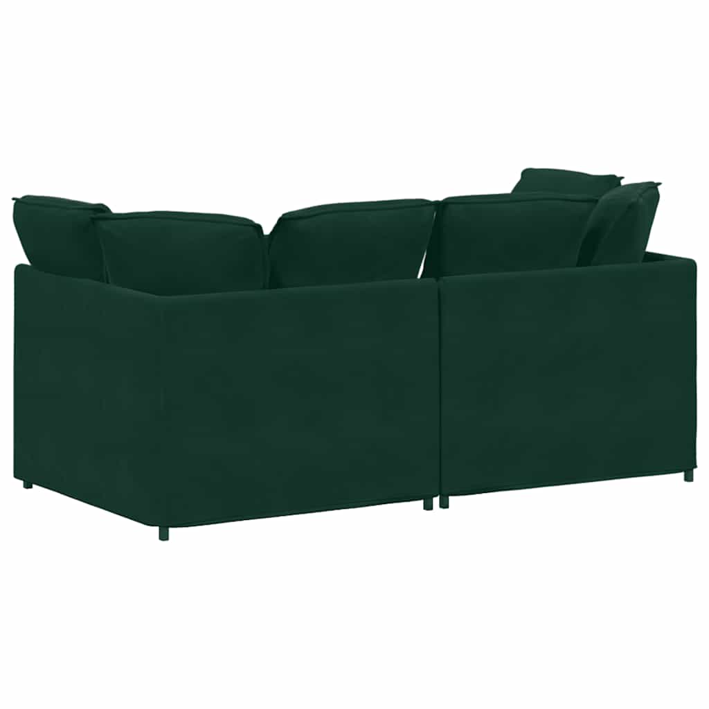 Canapé modulable avec coussins velours vert foncé - XIOS