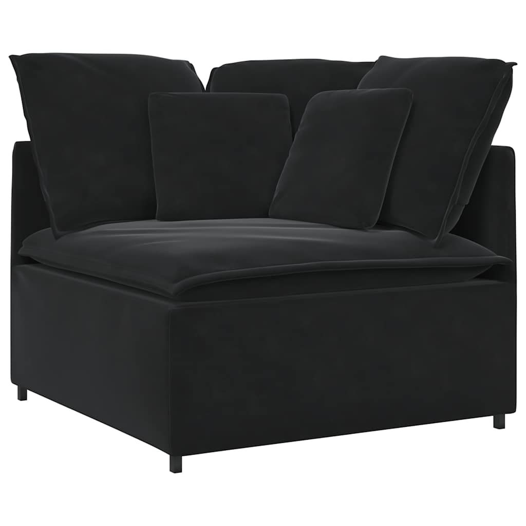 Canapé modulable avec coussins velours noir - XIOS