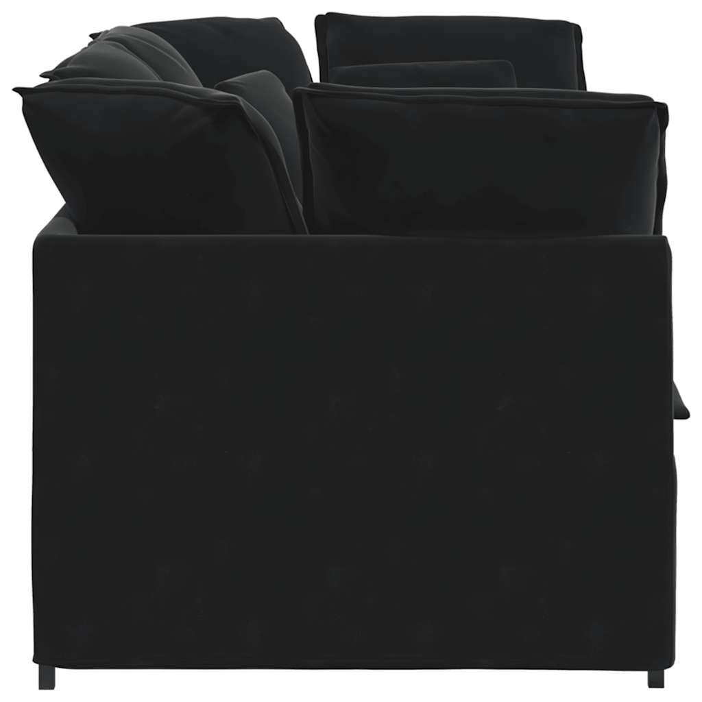 Canapé modulable avec coussins velours noir - XIOS