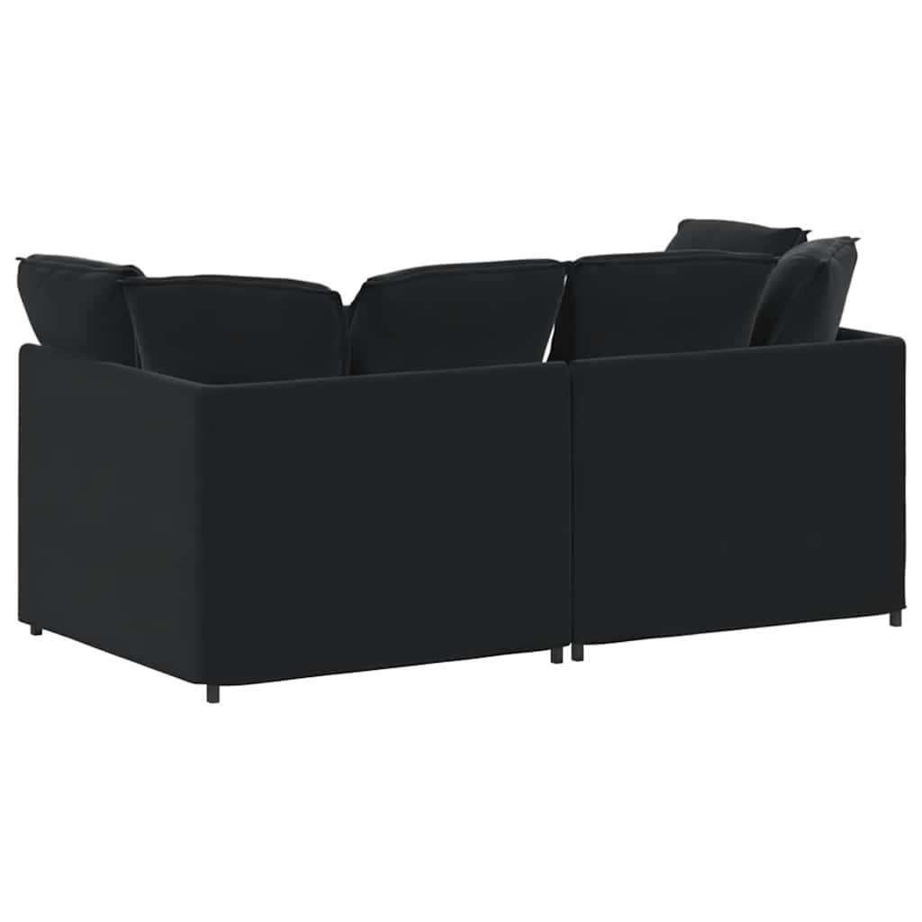 Canapé modulable avec coussins velours noir - XIOS