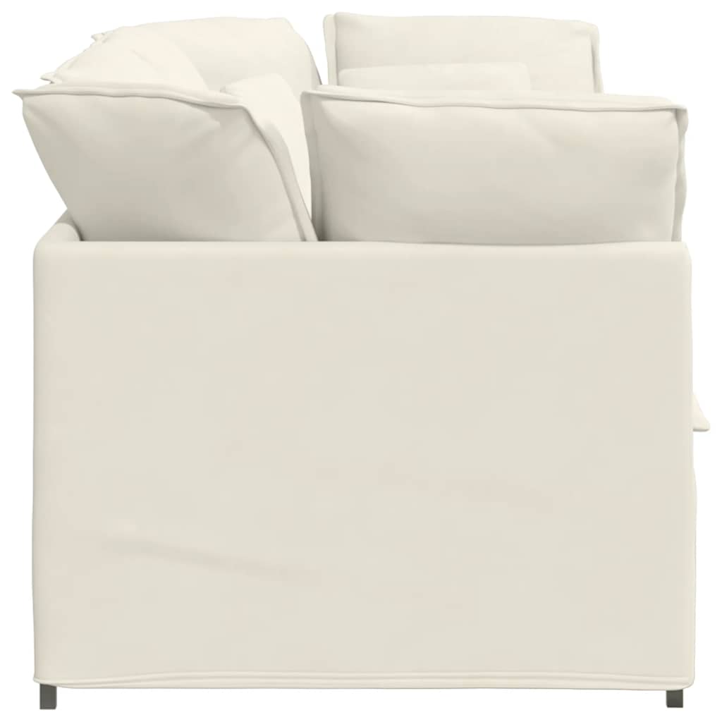 Canapé modulable avec coussins velours crème - XIOS