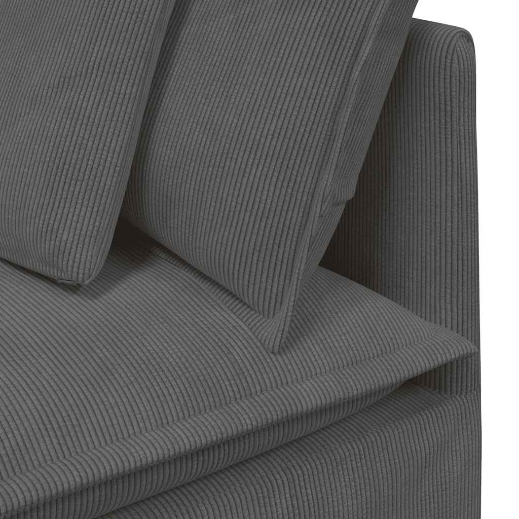 Canapé modulable avec coussins velours côtelé gris foncé - XIOS