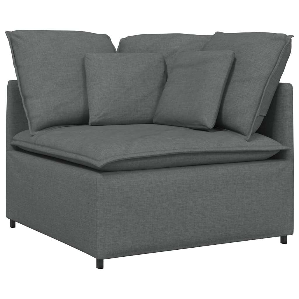 Canapé modulaire avec coussins en tissu gris foncé - XIOS