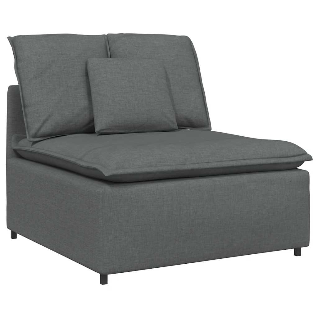 Canapé modulaire avec coussins en tissu gris foncé - XIOS