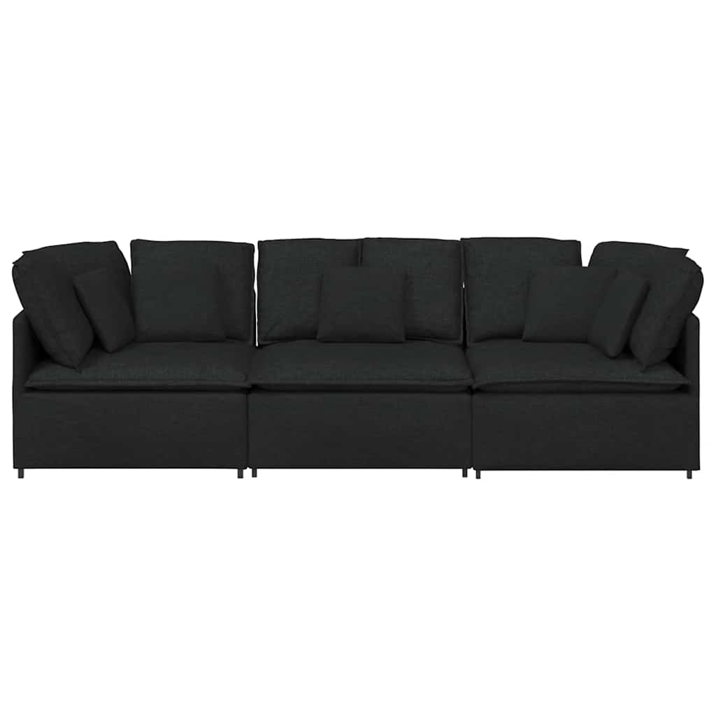 Canapé modulable avec coussins en tissu noir - XIOS