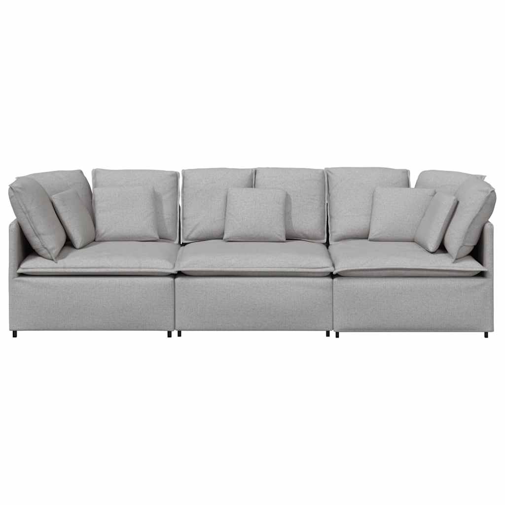 Canapé modulable avec coussins en tissu gris nuage - XIOS