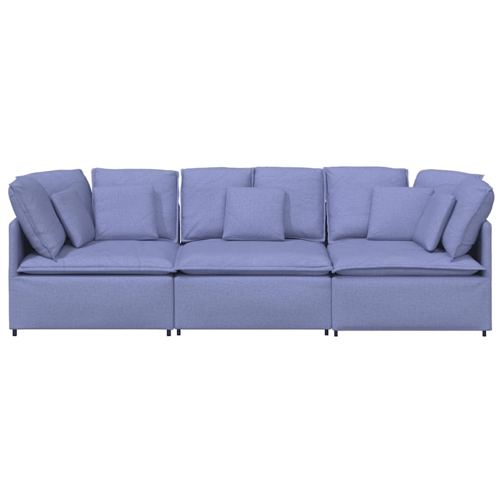 Canapé modulable avec coussins en tissu bleu jean - XIOS