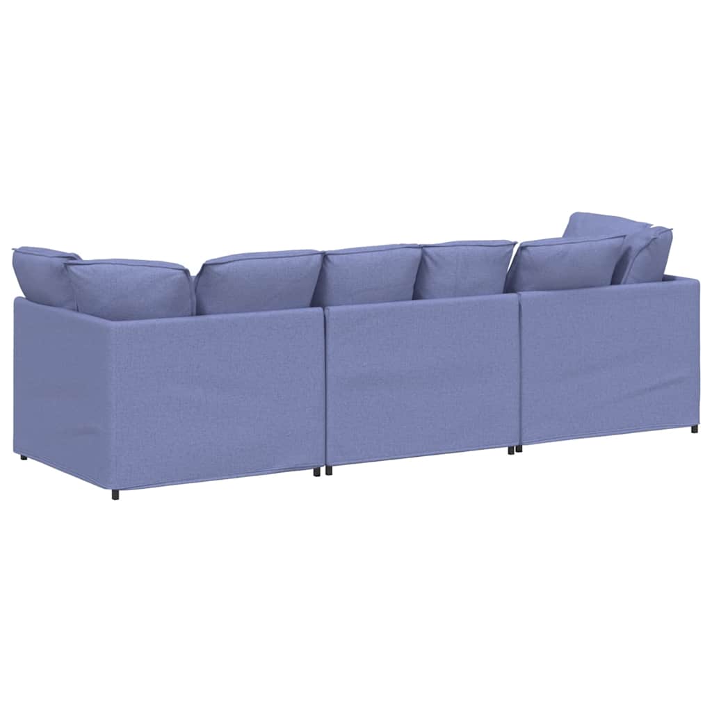 Canapé modulable avec coussins en tissu bleu jean - XIOS