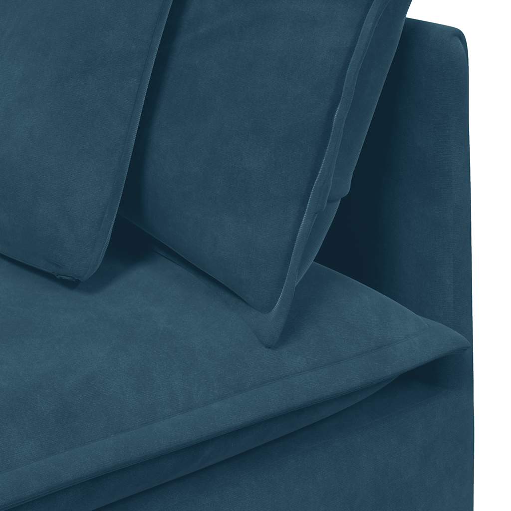 Canapé modulable avec coussins velours bleu - XIOS
