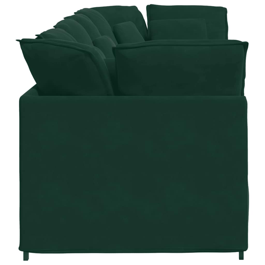 Canapé modulable avec coussins velours vert foncé - XIOS