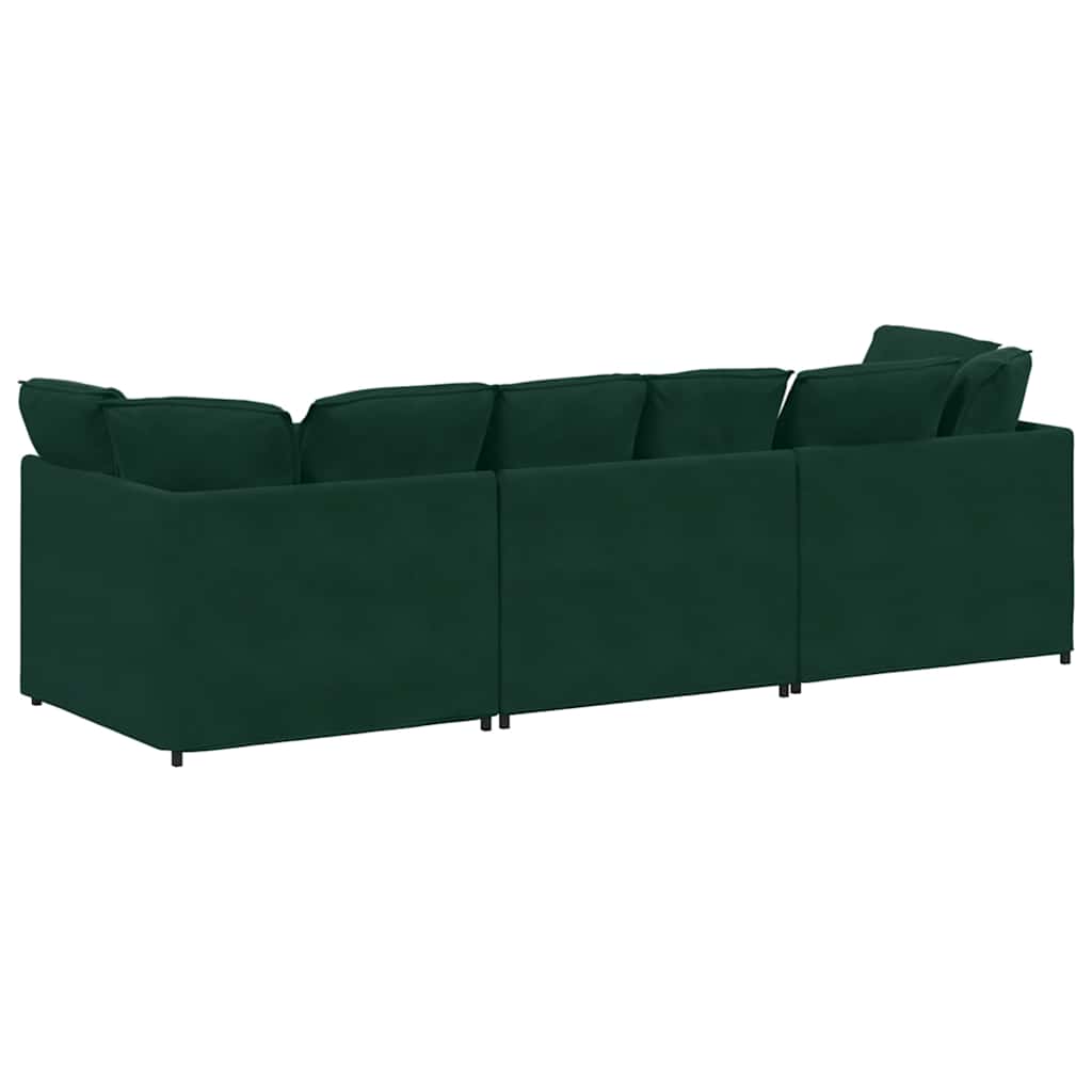 Canapé modulable avec coussins velours vert foncé - XIOS