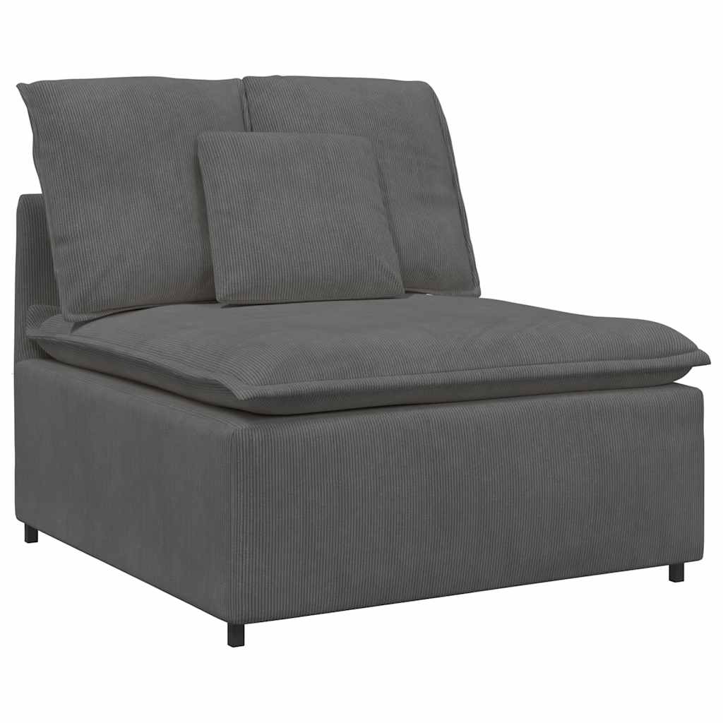 Canapé modulable avec coussins velours côtelé gris foncé - XIOS